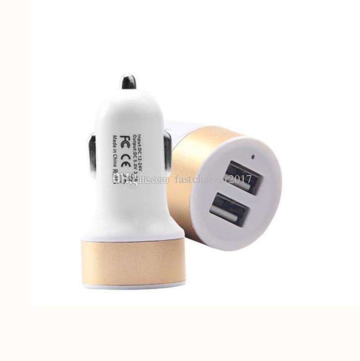 Dual USB 5V 2.1A Car Charger Auto Power adapter Chargers for iPhone 7 8 x 11 12 13 14 15 pro max samsung S20 S23 huawei android phone pc gps