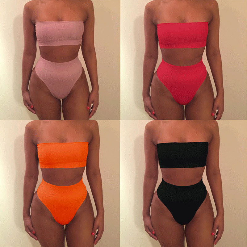 US STOCK Sexy Women Casual Strapless Solid Color Wrap Chest Tops High Waist Bottoms Two-Piece Suits Swimwear Set Bathing Beach Swimsuit
US STOCK Sexy Women Casual Strapless Solid Color Wrap Chest Tops High Waist Bottoms Two-Piece Suits Swimwear Set Bathing Beach Swimsuit