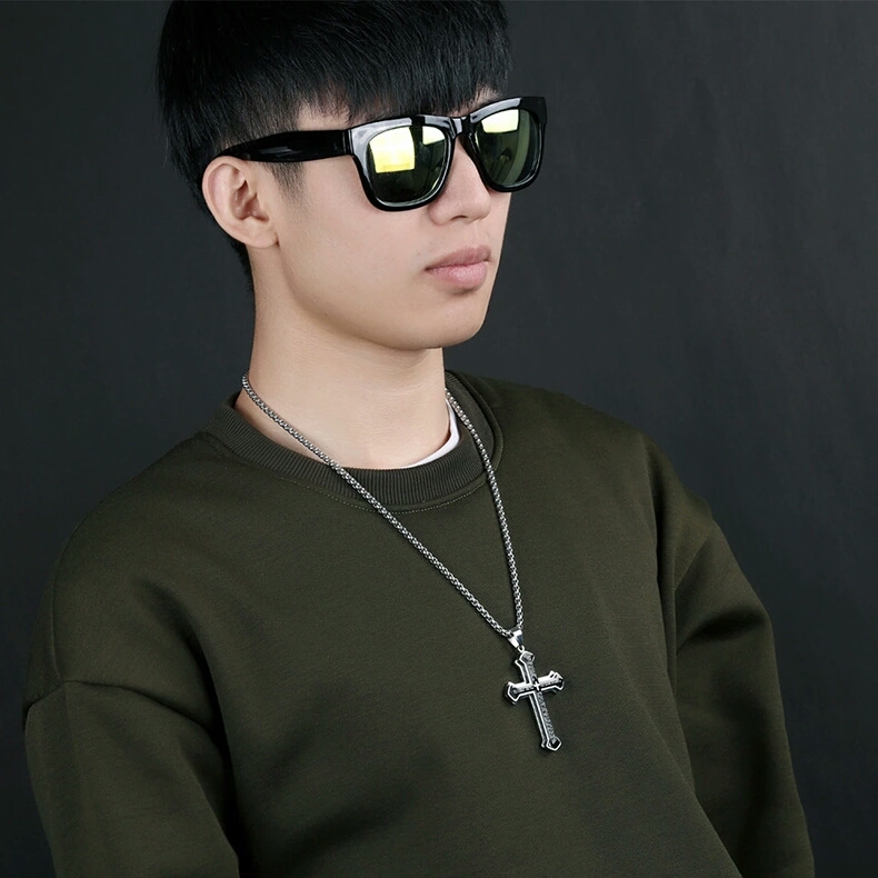 hip hop pendant necklace for men luxury designer mens black pendants stainless steel Bible scriptures jewelry gift