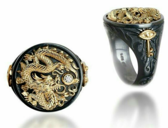 personal collection zhimu ornaments trex china dragon bright black goldplated two color popular ring with box
personal collection zhimu ornaments trex china dragon bright black goldplated two color popular ring with box