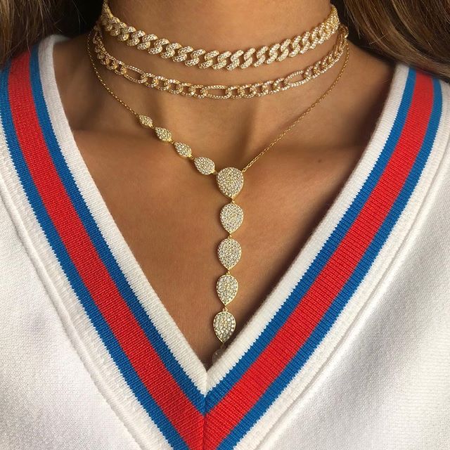 luxury sexy women jewelry long Y lariat necklace tear drop cz charm silver gold plated high quality long chain for lady