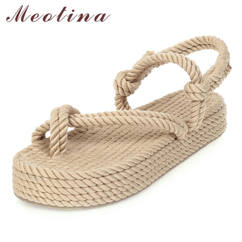 Meotina Summer Sandals Women Shoes Espadrille Flat Platform Beach Shoes Casual Open Toe Sandals Ladies Black 2020 Big Size 35-43
Meotina Summer Sandals Women Shoes Espadrille Flat Platform Beach Shoes Casual Open Toe Sandals Ladies Black 2020 Big Size 35-43