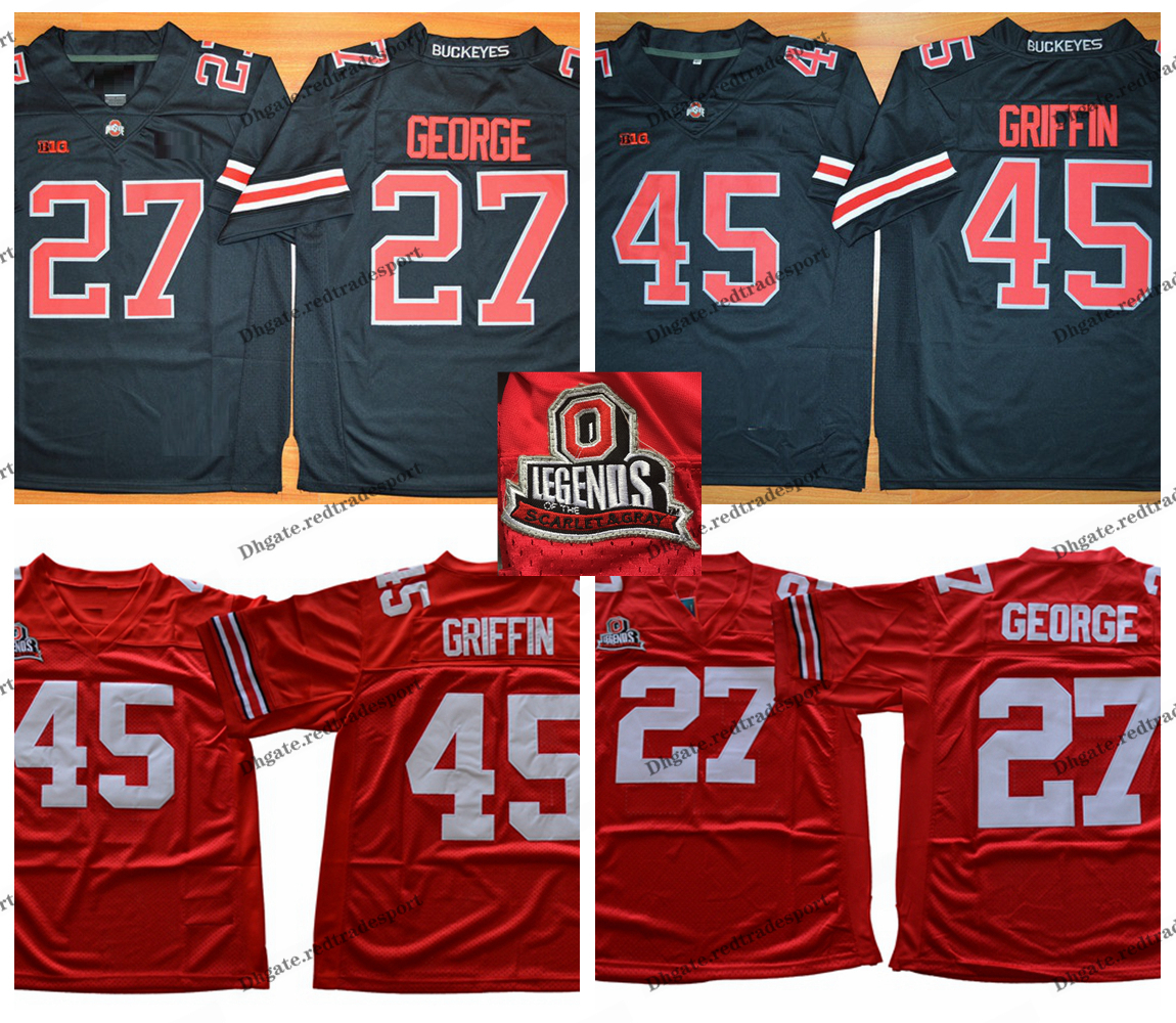 Vintage Ohio State Buckeyes College Football Jerseys Mens 27 Eddie George 45 Archie Griffin Football Shirts O Legends of Scarlet Gray Patch, Black 45
Vintage Ohio State Buckeyes College Football Jerseys Mens 27 Eddie George 45 Archie Griffin Football Shirts O Legends of Scarlet Gray Patch, Black 45