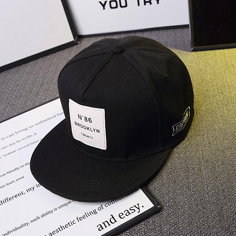 Ball Caps BROOKLYN Letters Solid Color Patch Baseball Cap Hip Hop Caps Leather Sun Hat Snapback Hats