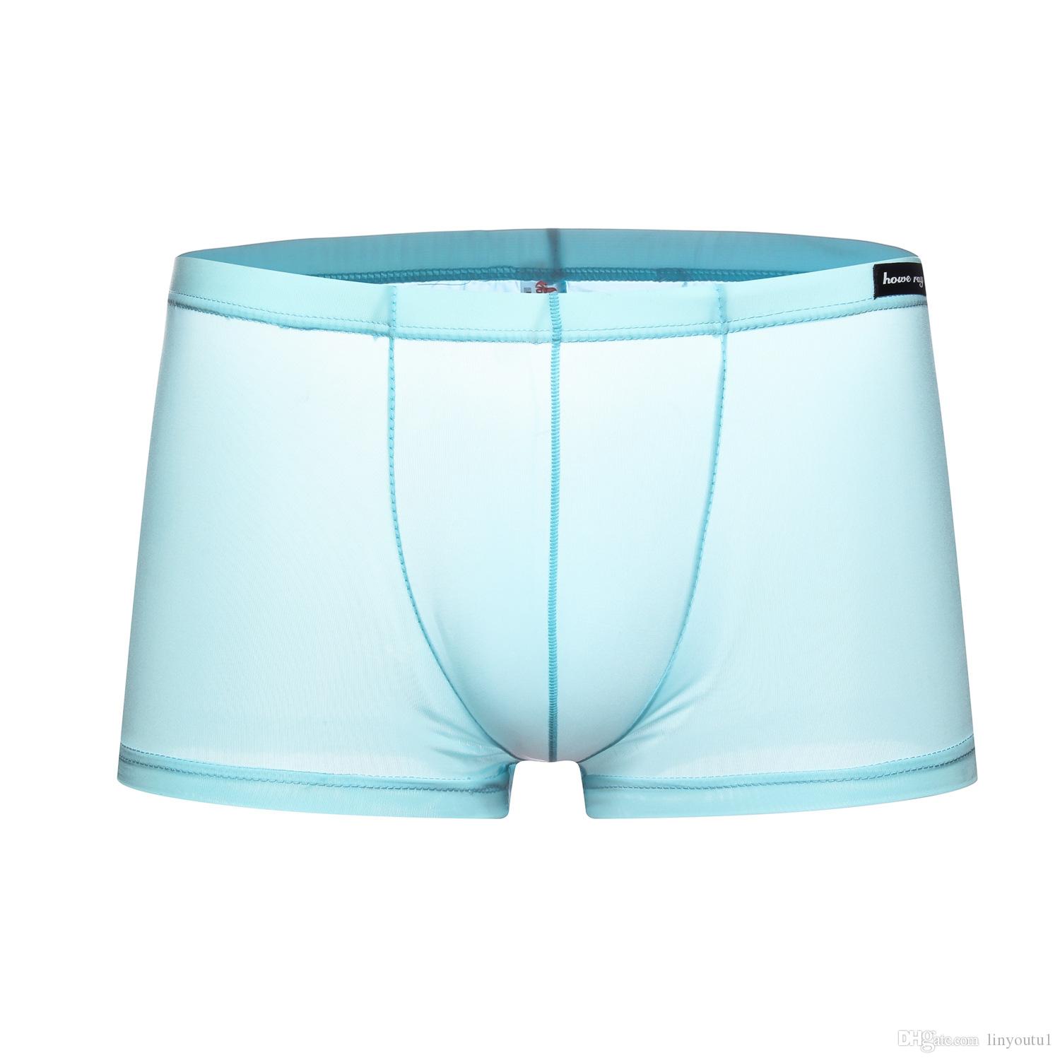 2020 Sexy men underwear Boxer shorts Ice silk u convex soft sexy kilot male men's underpants boxer slips Gay underwear