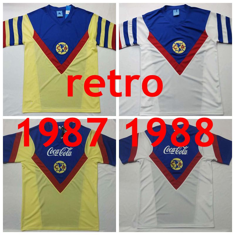 1987 1988 Retro Mexico Club America home yellow Soccer Jerseys 87 88 America away white Classic Retro Football shirt, 1987 away
1987 1988 Retro Mexico Club America home yellow Soccer Jerseys 87 88 America away white Classic Retro Football shirt, 1987 away