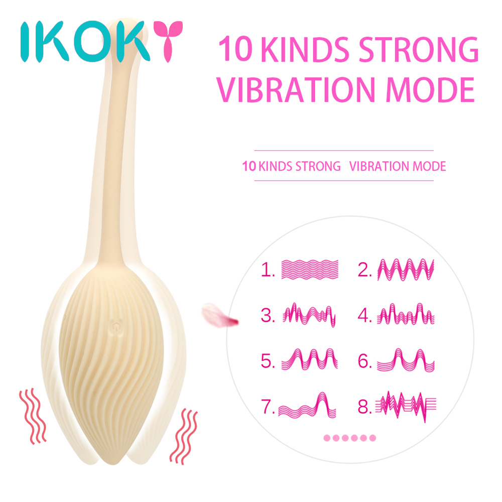 IKOKY 10 vitesses Femme Masturbateur Conch forme sans fil vaginal Boule à distance Vibrator Egg Oeufs Vibrants Vibrant Exercices Y191217