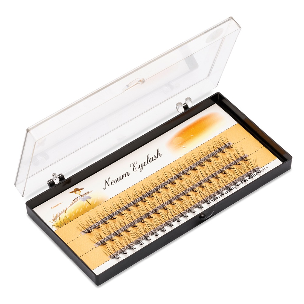 60pcs Various lengths Natural Soft False Eyelash Extension Deluxe Lashes Fake Eyelashes Fans 3D Eyelashes maquiagem
