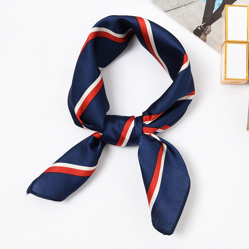 New Elegant Women Square Silk Head Neck Satin Scarf Skinny Retro Hair Tie Band Small Fashion Square Scarf 40 colors A001