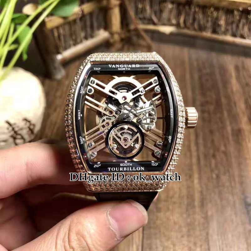 NEW SARATOGE Vanguard Skeleton Rose gold case diamond bezel V 45 T SQT Automatic Mens Watch Gents sport watches Leather rubber strap, Fm2
NEW SARATOGE Vanguard Skeleton Rose gold case diamond bezel V 45 T SQT Automatic Mens Watch Gents sport watches Leather rubber strap, Fm2
