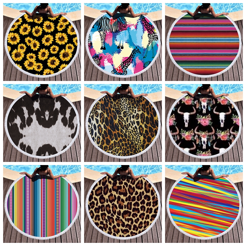 Sunflower Round Beach Towel Floral Leopard Beach Cover Summer Cow Print Beach Blanket Tassel Outdoor Striped Towels GGA1988
Sunflower Round Beach Towel Floral Leopard Beach Cover Summer Cow Print Beach Blanket Tassel Outdoor Striped Towels GGA1988