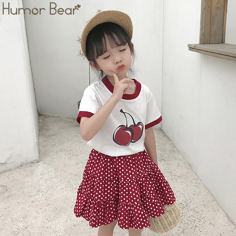 Humor Bear 2020 Summer Girls Cherry Print Short Sleeve T-Shirt +Wine Red Polka Dot Skirt 2PCS Set Female Baby Girls Clothing
Humor Bear 2020 Summer Girls Cherry Print Short Sleeve T-Shirt +Wine Red Polka Dot Skirt 2PCS Set Female Baby Girls Clothing