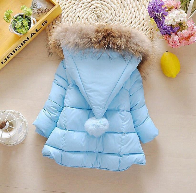 Baby Girl Clothes Fur Collar Kids Hoodies Jacket Long Sleeve Toddler Girls Coat Warm Children Outwear Winter Baby Clothing 6 Colors DW4803