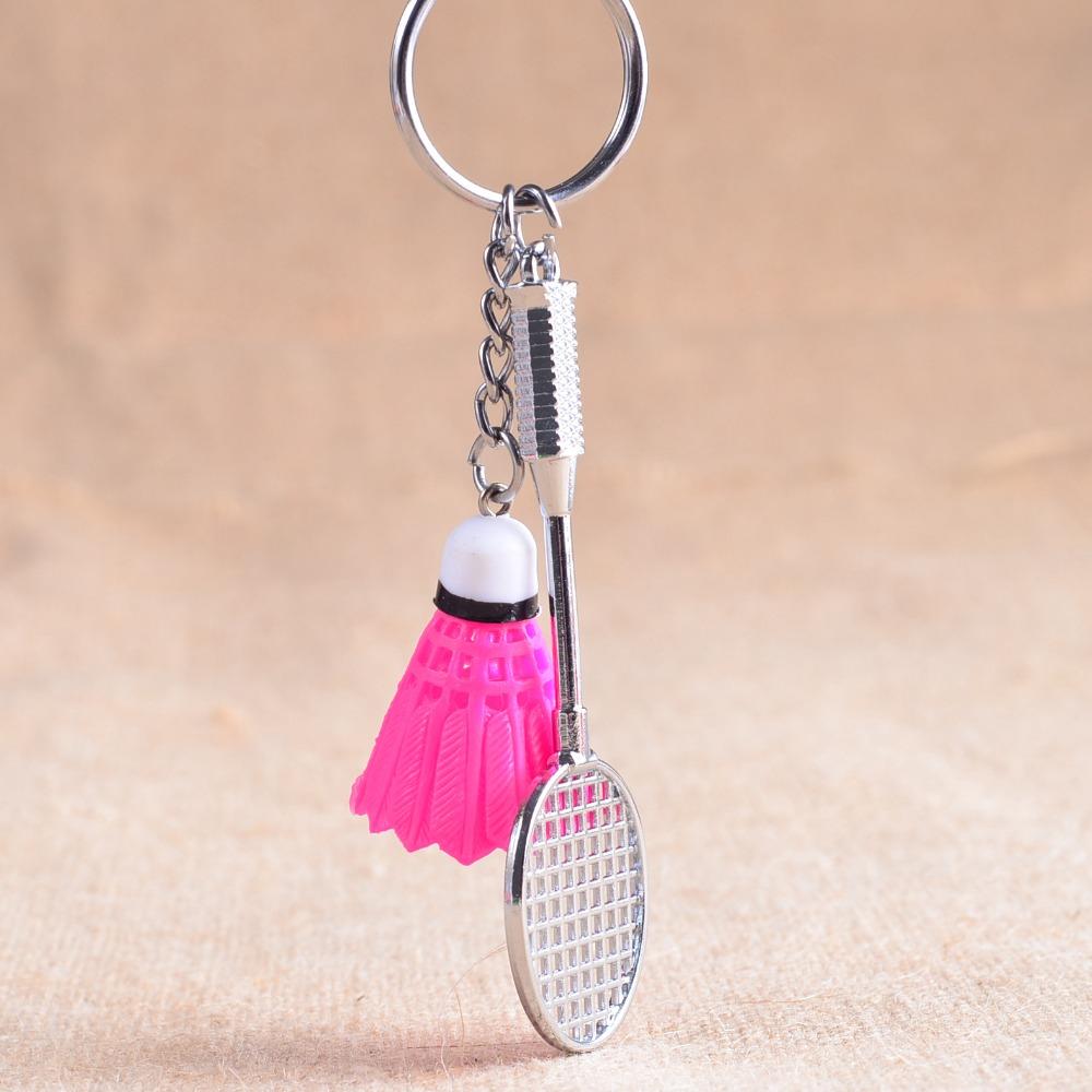 24 Pcs Badminton Key Chain Racket Balls Sports Keychain Pendant 3d Key Chain Holder Ring Car Bag Pendant Charm Keyring