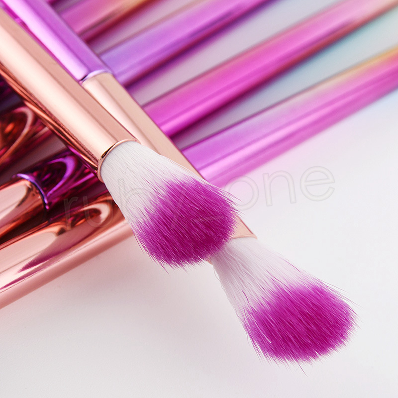 Heart Shape Makeup Brushes Gradient Color Makeup Brushes Sets 10pcs/set Bling Face Eye Shadow Foundation Cosmetic Brush Pinceles De Maquillaje
