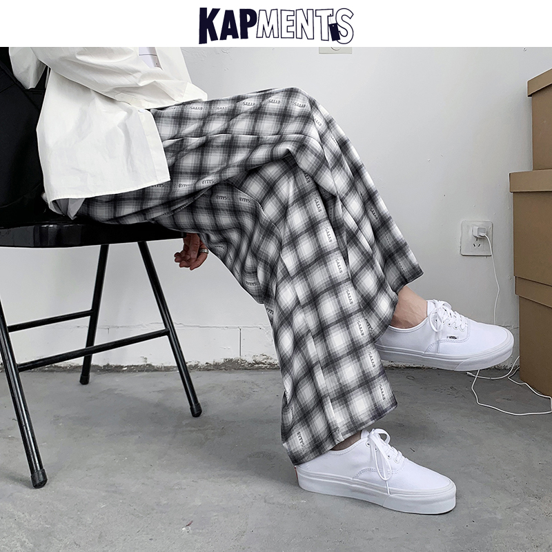 KAPMENTS Mens Casual Plaid Joggers Pants 2020 Men Harajuku Streetwear Sweat Pants Male Korean Harem Kpop Wide Leg Trousers, Blue white
KAPMENTS Mens Casual Plaid Joggers Pants 2020 Men Harajuku Streetwear Sweat Pants Male Korean Harem Kpop Wide Leg Trousers, Blue white