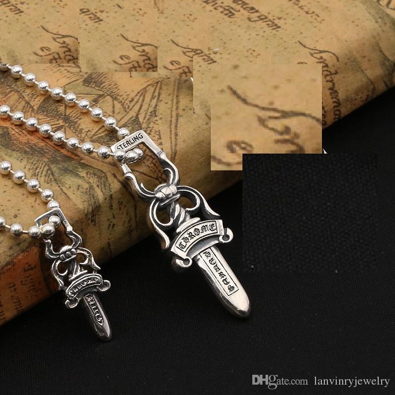 Personalized 925 sterling silver vintage jewelry antique silver hand-made designer gothic punk heavy sword in necklace pendants no chain
Personalized 925 sterling silver vintage jewelry antique silver hand-made designer gothic punk heavy sword in necklace pendants no chain