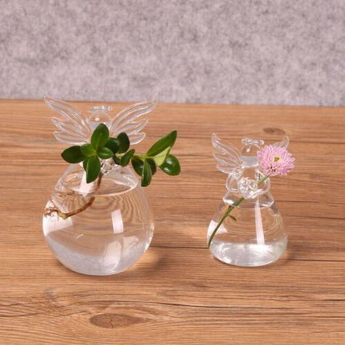 Beautiful Modern Cute Glass Angel Shape Flower Plant Hanging Vase Home Office Wedding Decor 1pcs