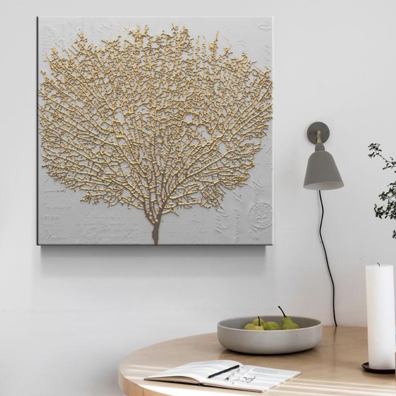 Home Decorative Nordic Style Poster Prints Wall Art Canvas Painting Abstract Golden Tree Modular Pictures Modern for Living Room