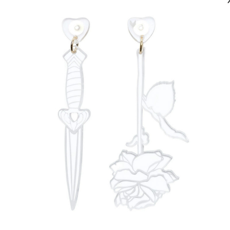 Vintage Classic Geometric Sword and Rose Flower Earrings Punk Gold Fashion Acrylic Pendant Earring for Women Jewelry Oorbellen
Vintage Classic Geometric Sword and Rose Flower Earrings Punk Gold Fashion Acrylic Pendant Earring for Women Jewelry Oorbellen