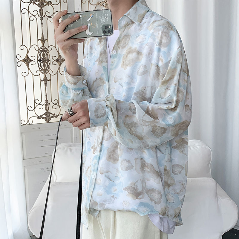 Spring Summer Thin Section Dress Shirt Men's Fashion Casual Shirt Streetwear Society Men Loose Long-sleeved Mens, Picture color
Spring Summer Thin Section Dress Shirt Men's Fashion Casual Shirt Streetwear Society Men Loose Long-sleeved Mens, Picture color