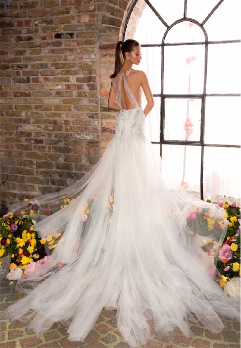 elihav sasson mermaid wedding dresses sexy side split lace appliqued sheer neck beach boho bridal gowns robe de marie