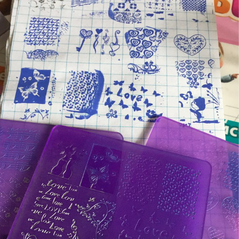 1 Pc Flower Plant Pattern Image Plastic Nail Stamping Plates 6*6cm Square Stencils For Nails Stamping Nail Art Tools