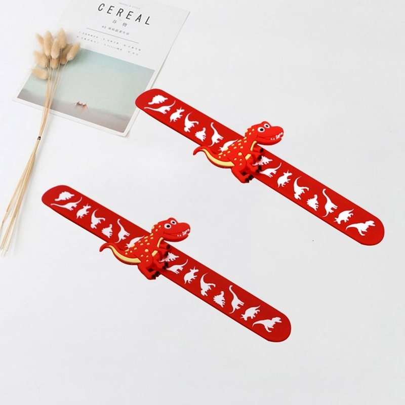 20 Pcs Lovely Animal Wristband Kids Rubber Bangle Cartoon Dinosaur Charm Bracelet Children Birthday Party Gift Wholesale