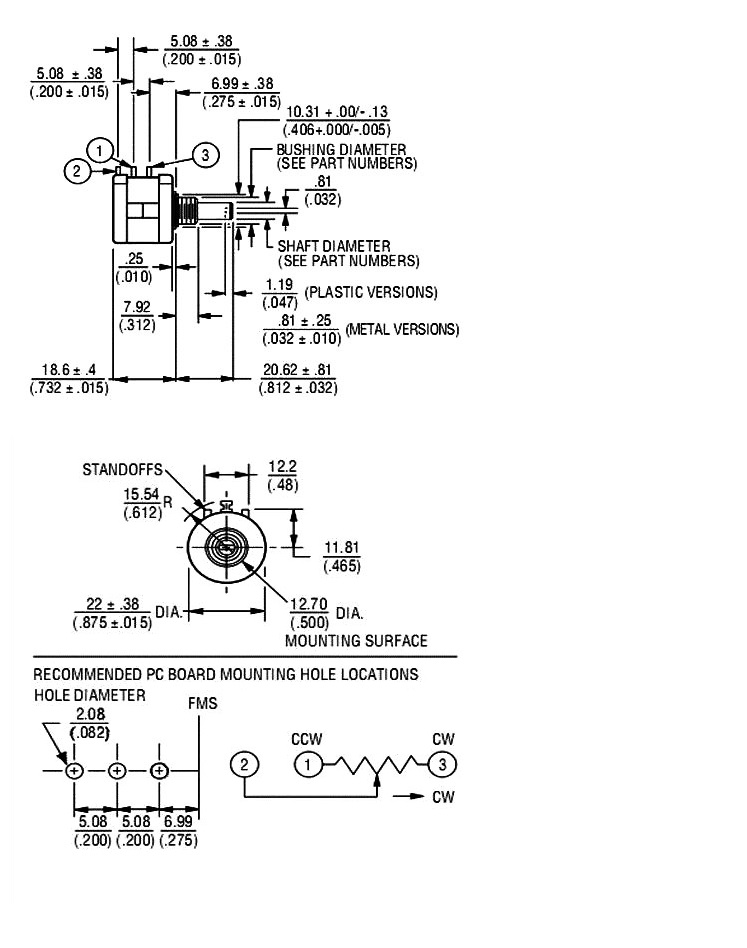 3590 3590S 20K 203 Multi-turn potentiometer precision adjustable resistor