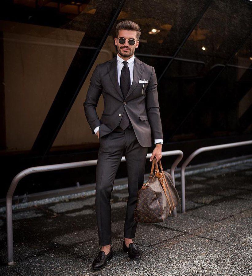 Handsome Men's Formal Suits For Weddings Business Two Buttons Notched Lapel Best Men Tuxedos Custom Made Two Pieces (Coat+Pant) Wear