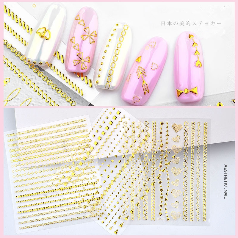 10 styles of chain nail stickers with self-adhesive 3D gold metal sticker Zipper metal applique shines uniquely, Dp332
10 styles of chain nail stickers with self-adhesive 3D gold metal sticker Zipper metal applique shines uniquely, Dp332