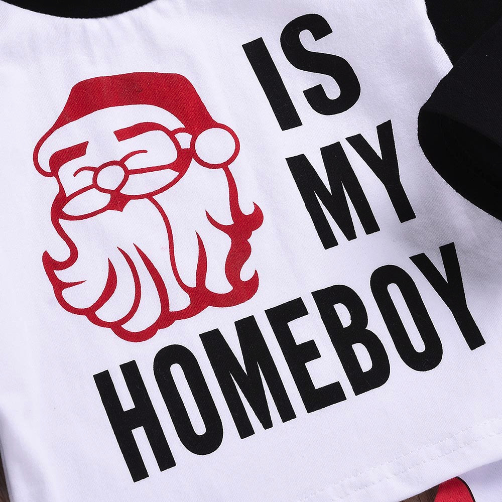 baby boy clothes set Christmas Clothing Set 2PCs Letter Patchwork Tops Cartoon Pants Kids Winter Clothes roupas infa