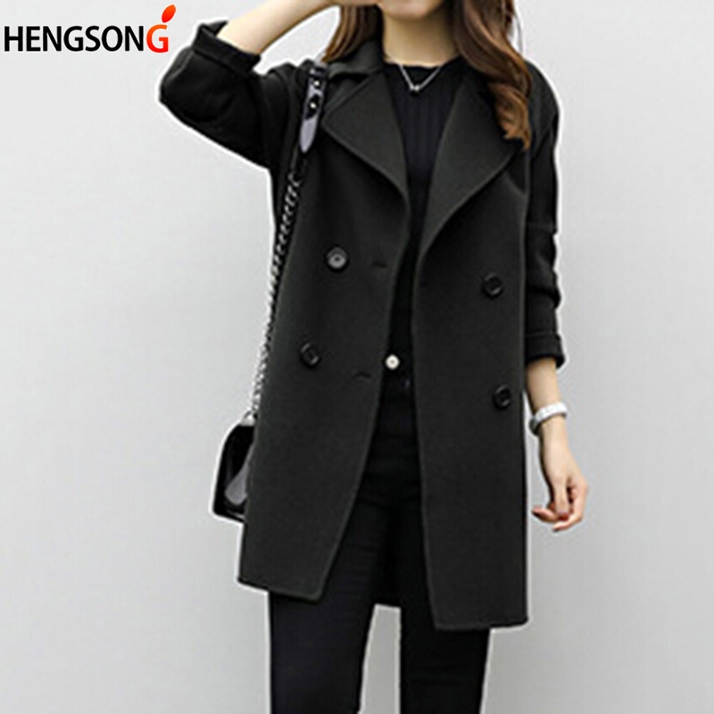 Women' Woolen Coat New Fashion Long Loose Double-breasted Slim Type Female Autumn Winter Warm Wool blends, Black
Women' Woolen Coat New Fashion Long Loose Double-breasted Slim Type Female Autumn Winter Warm Wool blends, Black