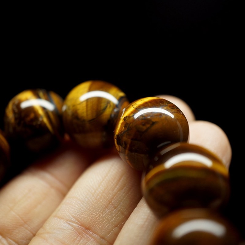 Natural Crystal Tricolor Tiger Eye Stone Strands Men And Women Hand String Hawk Bracelet With Elastic 6 to 16mm