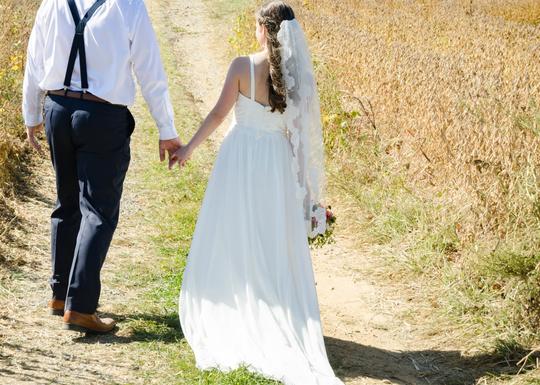 Boho Casual Lace Chiffon Bridal Dresses Beach Behemian Country Style Wedding Gowns V Neck A-Line Vestido De Noiva Low Back 0510