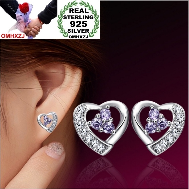 OMHXZJ Wholesale Fashion jewelry beautiful girl purple love heart Amethyst 925 sterling silver Stud earrings YS102, Golden;silver
OMHXZJ Wholesale Fashion jewelry beautiful girl purple love heart Amethyst 925 sterling silver Stud earrings YS102, Golden;silver