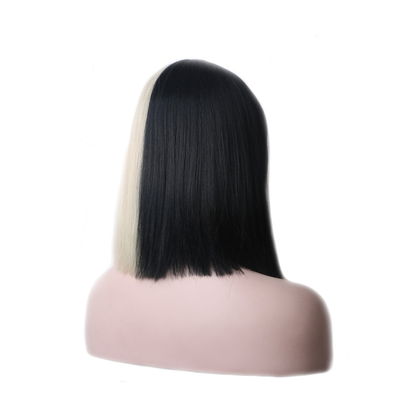 WoodFestival short straight bob wig synthetic black blonde hair heat resistant fiber wigs full bangs women cosplay