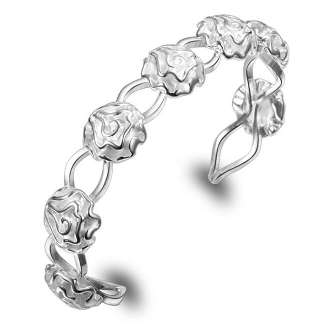 High grade 925 sterling silver Rose Set jewelry set DFMSS242 brand new Factory direct sale 925 silver necklace bracelet earring ring