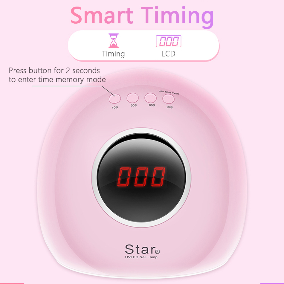 ROHWXY UV LED Lamp For Nails Dryer Sun Light Lamp For Manicure 72W Smart LCD Display For All Gel Nail Polish Nail Art Tools C19011401