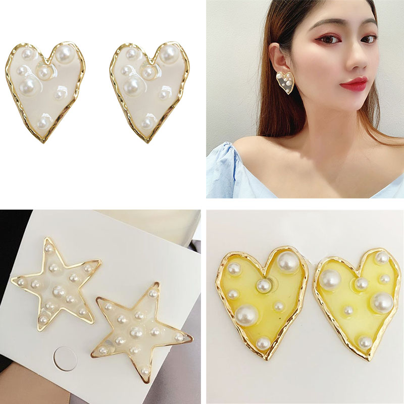 VIVILADY European Brand Transparnt Acrylic Heart Star Women Stud Earrings Imitation Pearl Chic 925 Silver Needle Party Brincos
VIVILADY European Brand Transparnt Acrylic Heart Star Women Stud Earrings Imitation Pearl Chic 925 Silver Needle Party Brincos