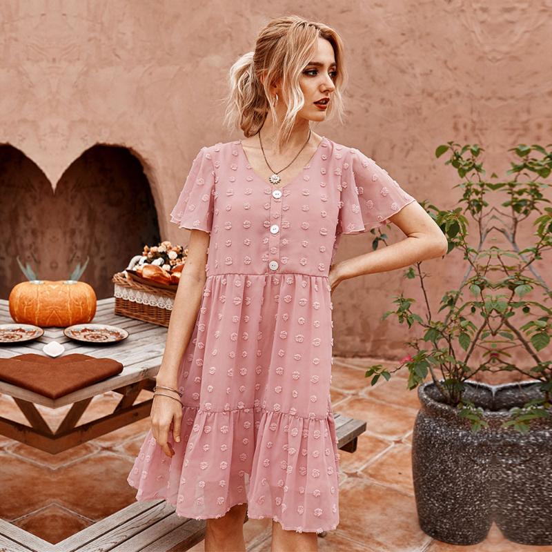2020 New Summer Casual Butterfly Sleeve Dress Women Loose Ruffles V-neck Solid Knee-length Dress, Black
2020 New Summer Casual Butterfly Sleeve Dress Women Loose Ruffles V-neck Solid Knee-length Dress, Black