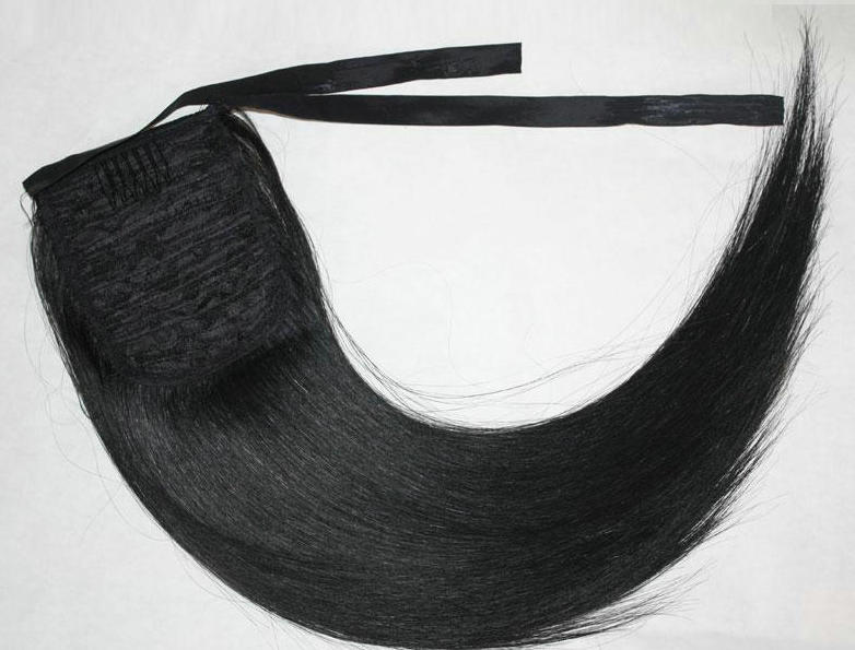 Human Pony tail hairpiece Tie Up Pony tail Clip in natural Hairpiece Binding Pony Tail Extension