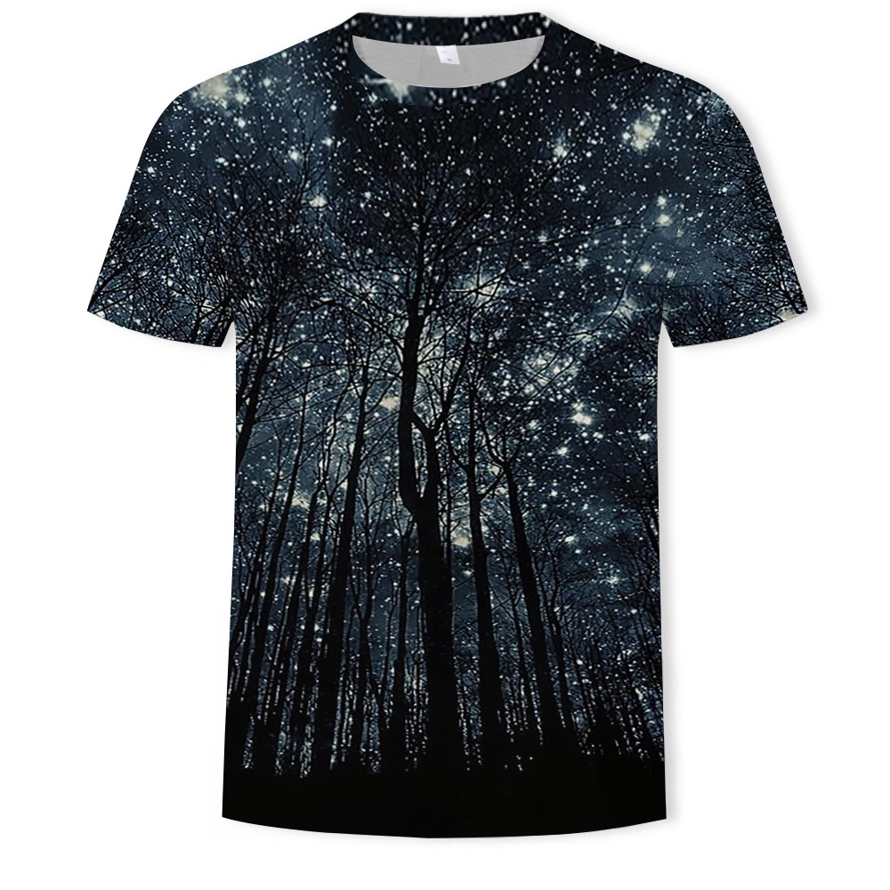 2019 summer new men t-shirt 3D beautiful starry tree digital printing men's top tees casual short-sleeve o-neck loose tee shirt, Black
2019 summer new men t-shirt 3D beautiful starry tree digital printing men's top tees casual short-sleeve o-neck loose tee shirt, Black