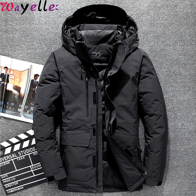 White Duck Down Jacket Men 2019 New Winter Thick Warm Hat Detached Parkas Men Waterproof Windproof -30 degrees Cotton Jacket, Black
White Duck Down Jacket Men 2019 New Winter Thick Warm Hat Detached Parkas Men Waterproof Windproof -30 degrees Cotton Jacket, Black