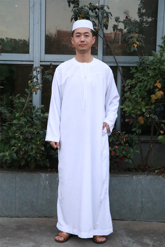 (12 pieces/lot) 2019 latest design high quality muslim men thobes islamic clothing men abayas YM052