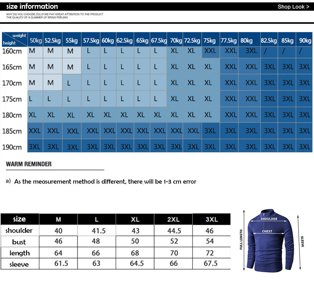 100% Cotton Pollovers Sweater Men Casual Sweater Pull Homme Knitted Pullovers Zipper turtleneck Long Sleeve Knitwear 3XL HotsMX190926