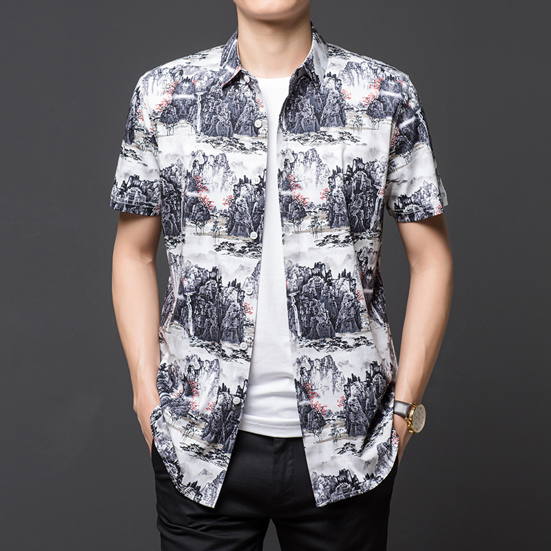 Exquisite 3d digital printing fashion casual short-sleeved shirt Summer New quality cotton soft smooth icy cool men shirt -XXXL, As picture
Exquisite 3d digital printing fashion casual short-sleeved shirt Summer New quality cotton soft smooth icy cool men shirt -XXXL, As picture