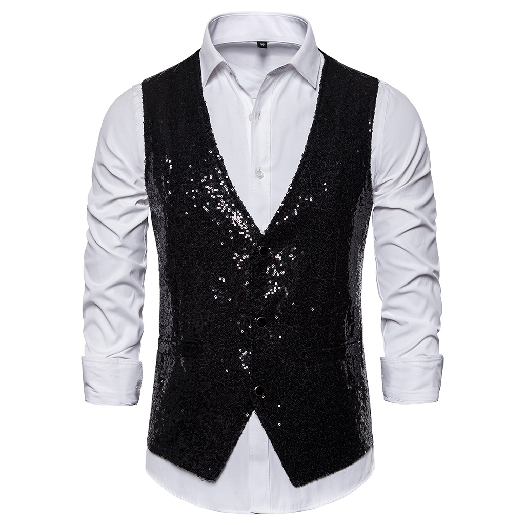 Men Sweetwear Colorful Dance Vest Men Vest Suit Fashion Shinny Stage Costumes Small Sequined Studio Clothes Top, Silver
Men Sweetwear Colorful Dance Vest Men Vest Suit Fashion Shinny Stage Costumes Small Sequined Studio Clothes Top, Silver