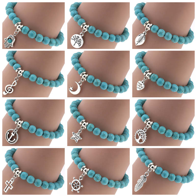 Personality pendant turquoise bracelet beaded chain bracelet DAB091 Charm Bracelets jewelry bracelet, Golden;silver
Personality pendant turquoise bracelet beaded chain bracelet DAB091 Charm Bracelets jewelry bracelet, Golden;silver