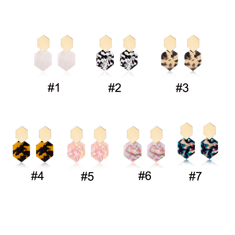 2021 Fashion Bohemian Statement Acrylic Hoop Earrings Womens 7 colors Acetate Stud Earring Jewelry Gifts IE0527